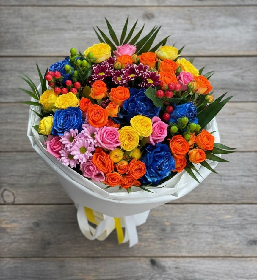 Букет цветов из: Розы и Хризантемы в Свирске