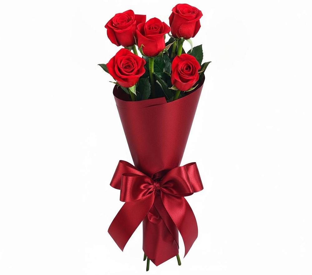 Букет 5 Красных роз Эдлесс Лав в Свирске
