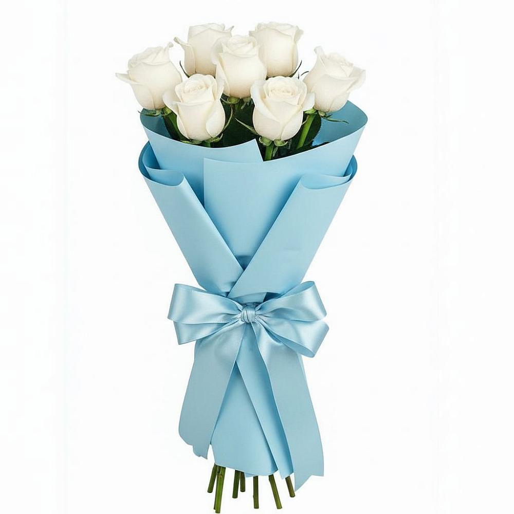 Букет 7 белых роз Проуд в Свирске