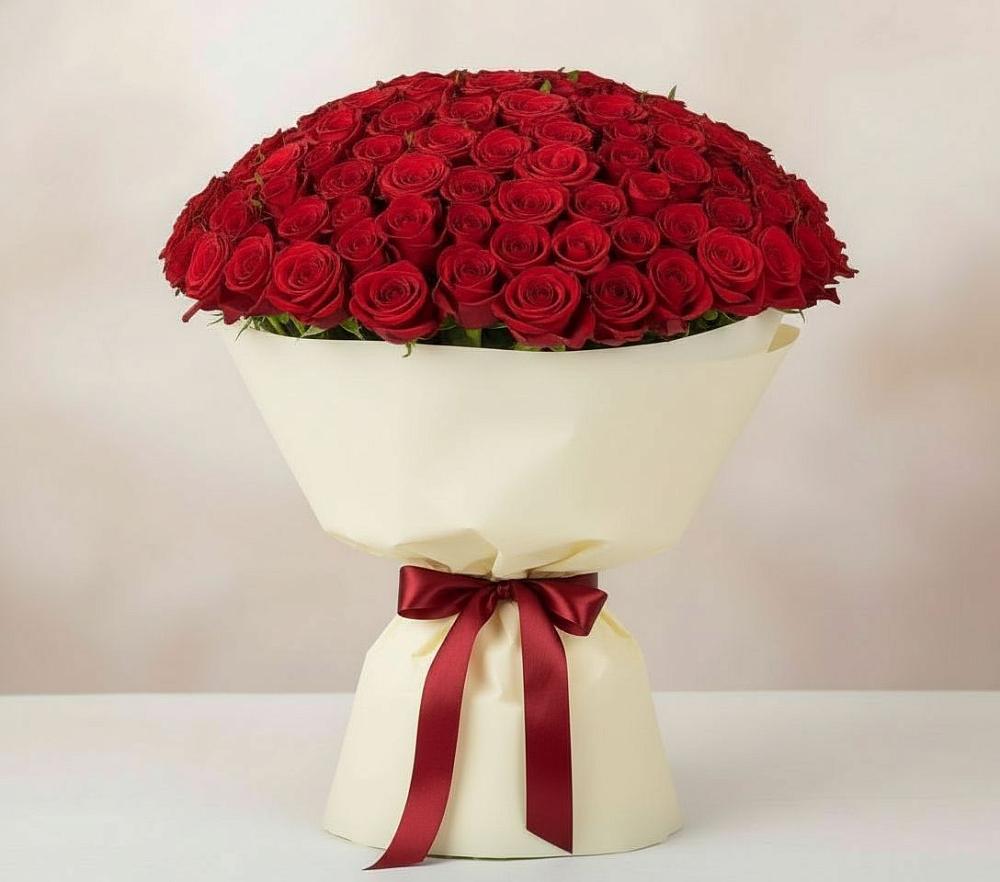 Букет 101 Красная роза Милано в Свирске