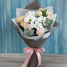 Букет цветов из:  Хризантемы и Розы #REPLACE_PRED# Свирске