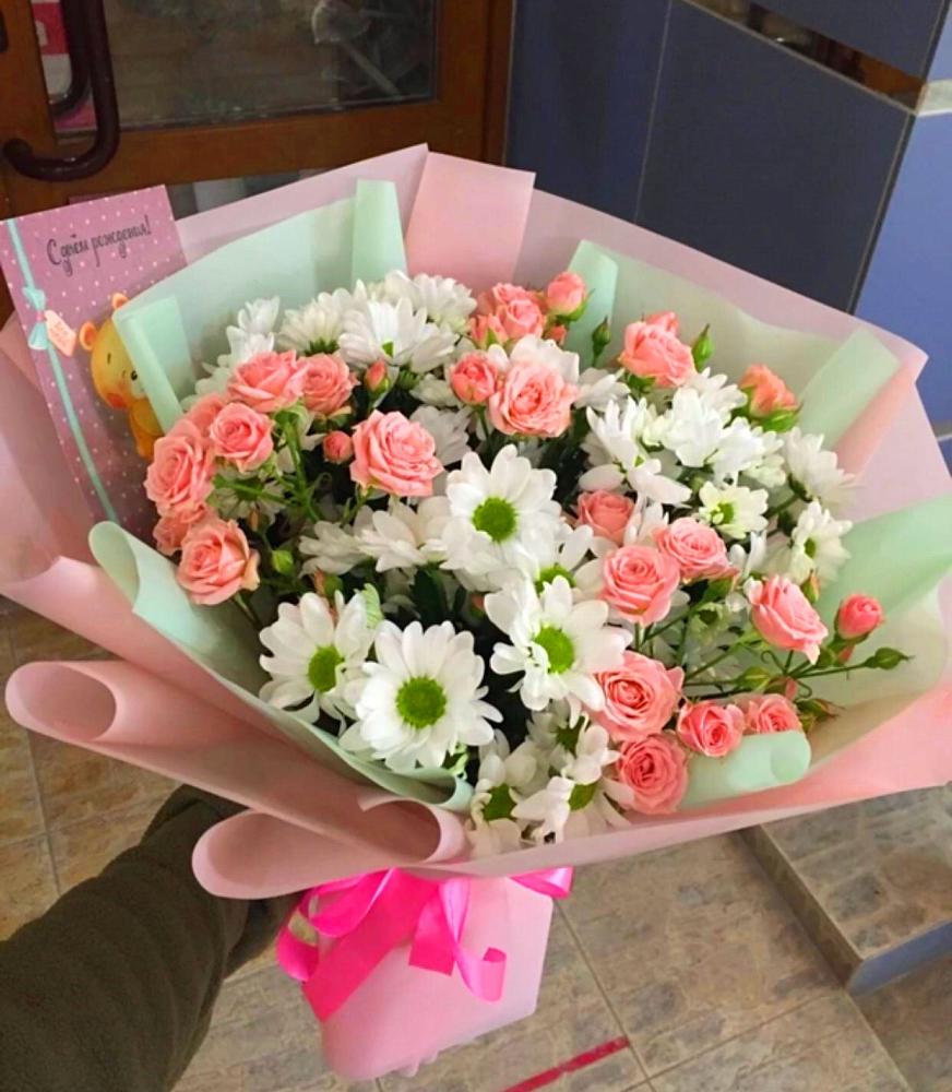 Букет цветов из: Розы и Хризантемы в Свирске