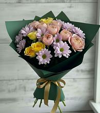 Букет цветов из:  Хризантемы и Розы в Свирске