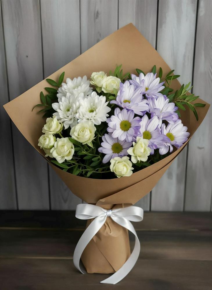 Букет цветов из: Хризантемы и Розы в Свирске
