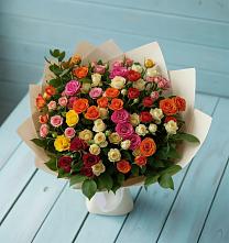 Букет Микс из разноцветных кустовых роз #REPLACE_PRED# Свирске